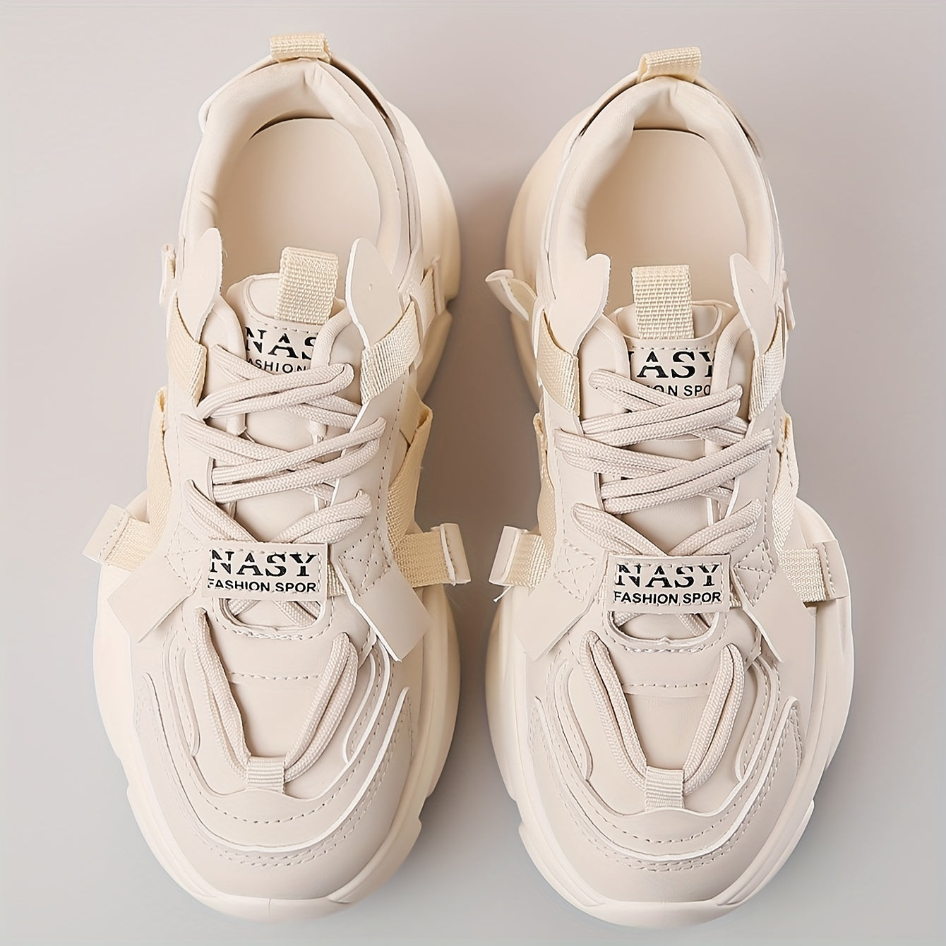 Women's Chunky Heel Sneakers Lace Up Outdoor Shoes Sport Shoes