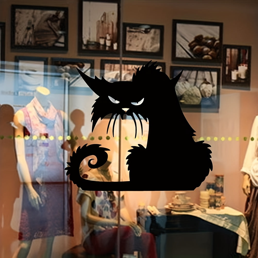 Halloween Cat Window Wall Sticker for Home Decoration