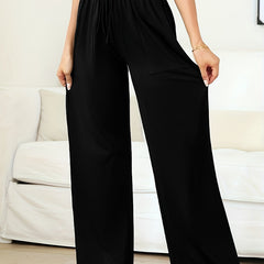 Soft Lounge Pants Elastic Waistband Womens Loungewear