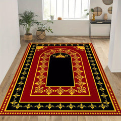 Large Vintage Floral Prayer Rug Non Slip, Machine Washable Cashmere Floor Mat