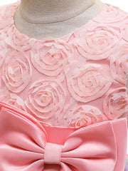 Girls Sleeveless Puffy Princess Dress Gown Flowers Bow Rainbow Tulle Dress