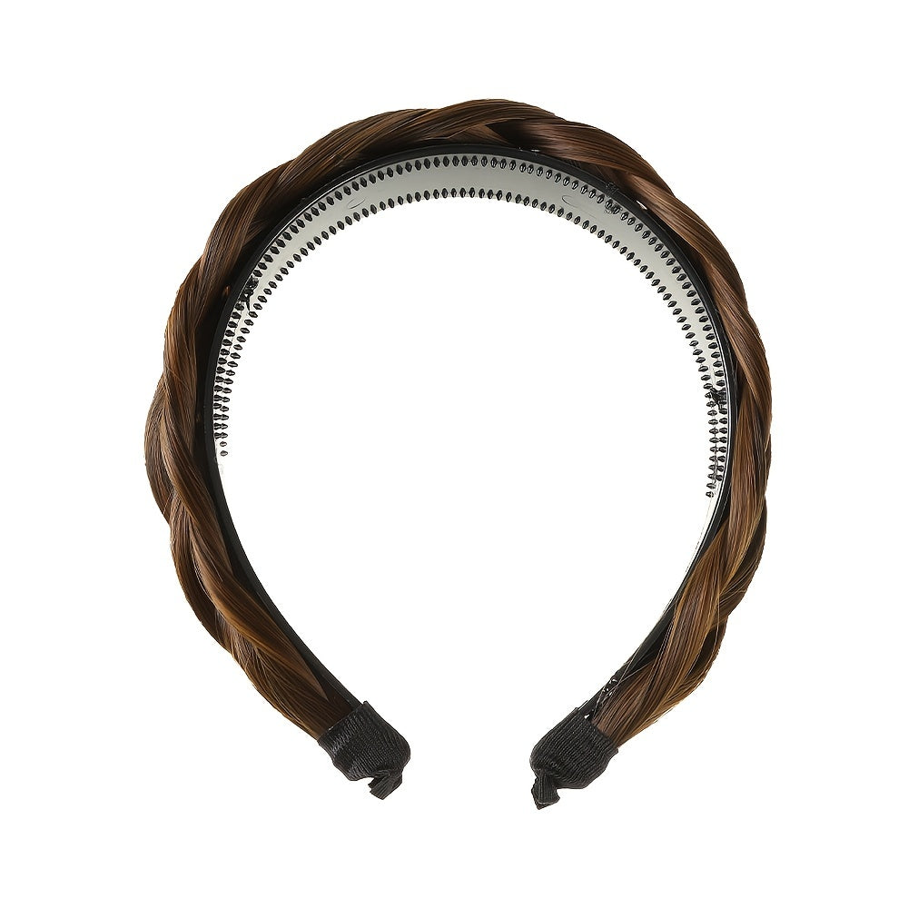 Synthetic Braided Hairband Wide Plaited Braids Headband