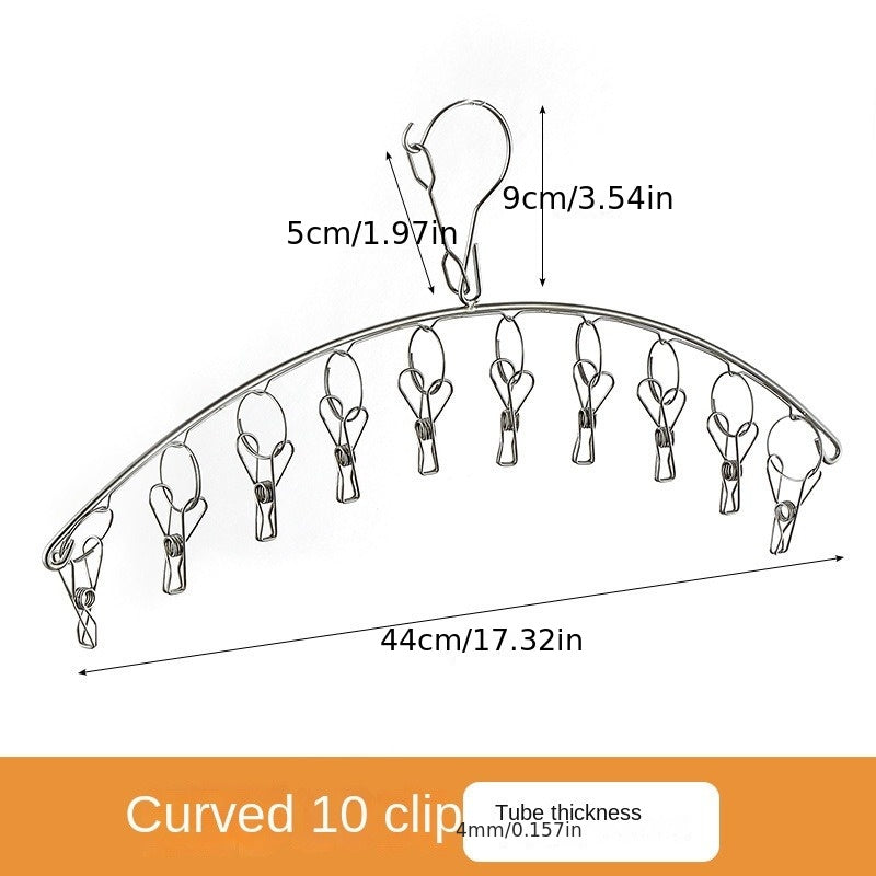 Stainless Steel Socks Drying Clip Hook for Windproof Drying