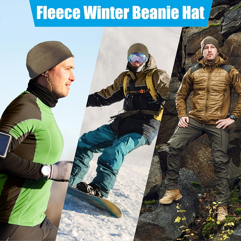 Men's Fleece Observation Cap Beanie Hat Winter Skull Cap Warm Hats