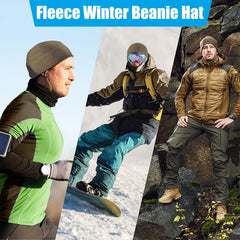 Men's Fleece Observation Cap Beanie Hat Winter Skull Cap Warm Hats