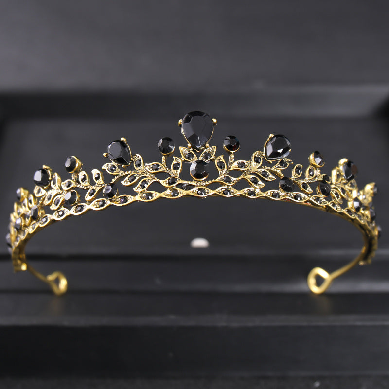 Rose Golden Crystal Crown Tiara Hair Accessories