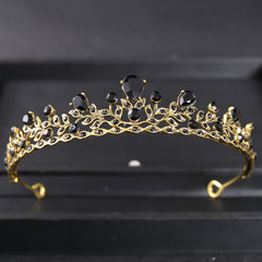 Rose Golden Crystal Crown Tiara Hair Accessories