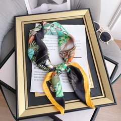 Boho Feather Print Bandana Vintage Square Scarf Neckerchief Turban