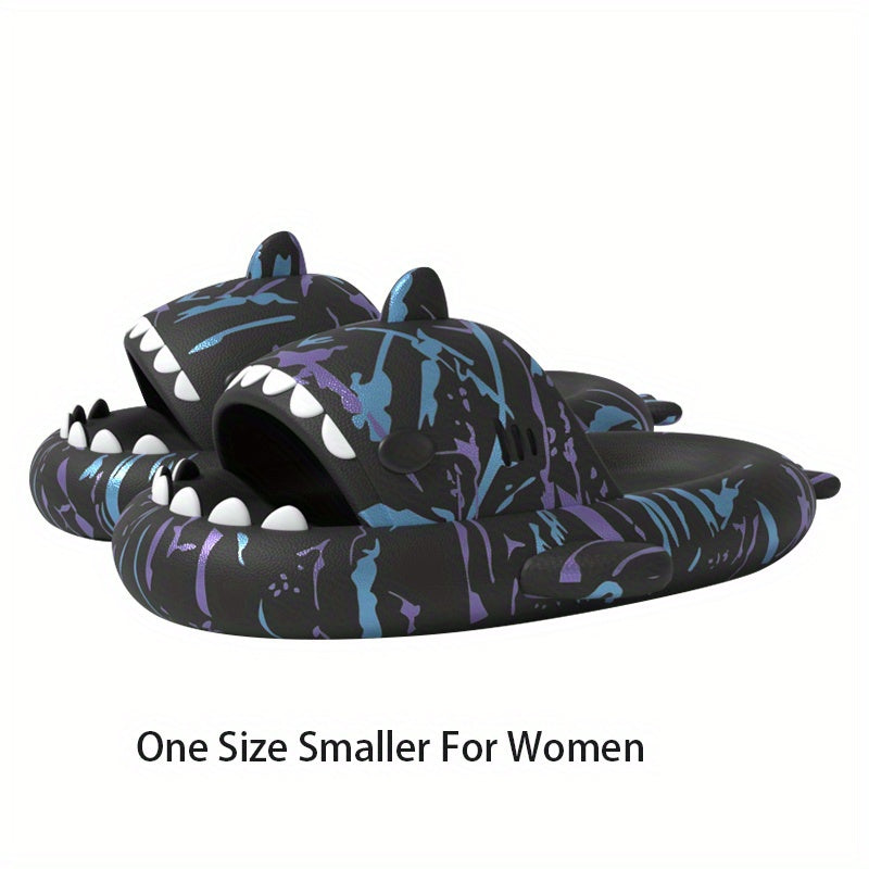 Cyber Punk Shark Slippers Cloud Slides Lightweight Non Slip Shoes