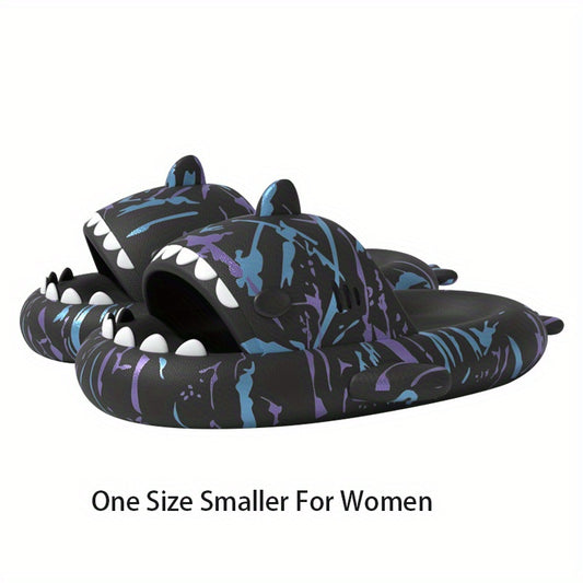 Cyber Punk Shark Slippers Cloud Slides Lightweight Non Slip Shoes