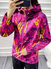Waterproof Fleece Liner Outdoor Jacket Climbing Hooded Coat Women's Activewear