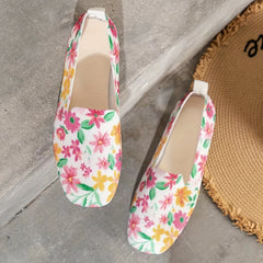Women's Floral Print Flat Shoes Lightweight Slip On Shoes