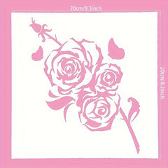 Rose Flower Plastic Stencil for DIY Painting on Boards Canvas