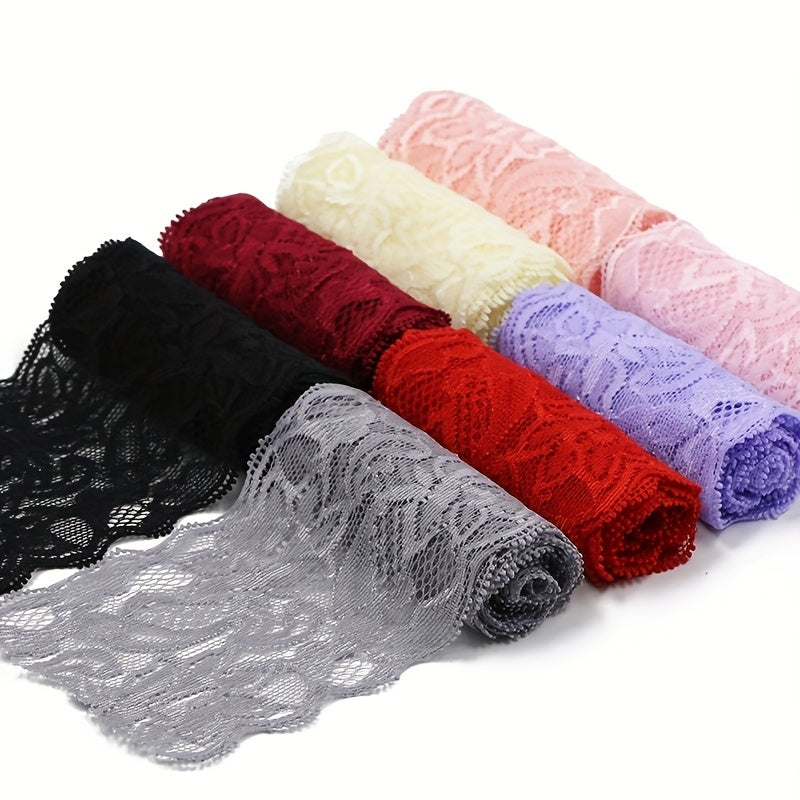 2m Embroidered Elastic Lace Fabric Ribbon Garment Decoration