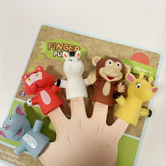 5pcs Finger Puppet Set Forest Animals Farm Figures Toy Boys Girls Party Favors S
