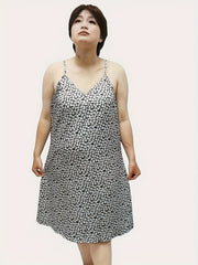 Floral Print Short Sleeve Round Neck Sleep Dress