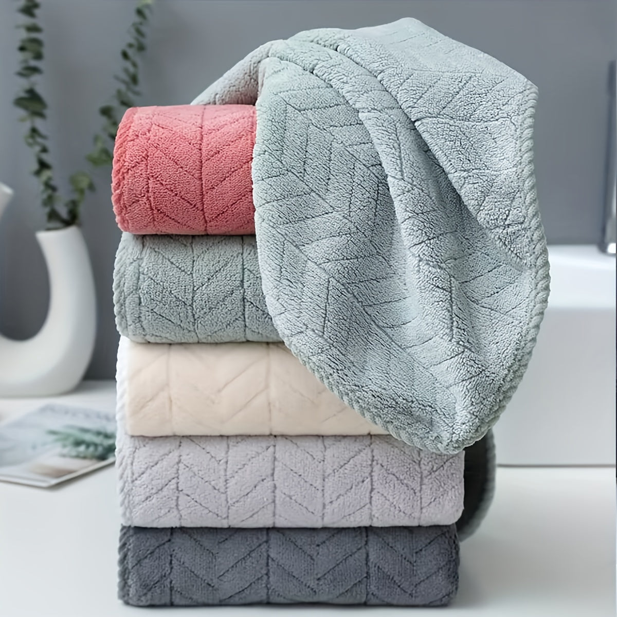 Soft Hand Towel for Home Bathroom Absorbent Plain Towel
