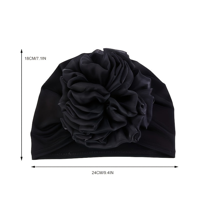 Big Flower Turban Cap Elastic Hijab Bonnet Head Wraps