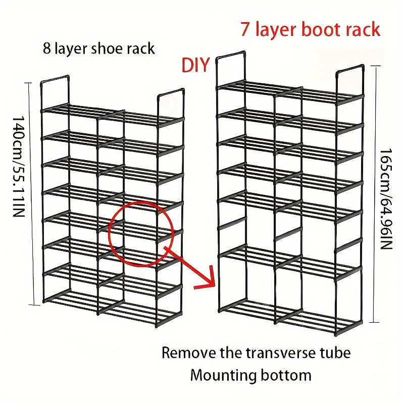 6 Tier Shoe Rack Stackable Expandable Organizer for Home Living Room