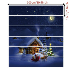 6pcs Christmas Stairs Stickers 99 X 17 Self Adhesive Santa Claus Decor