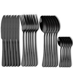 24pcs Steak Cutlery Set 1010 Stainless Steel Fork Spoon