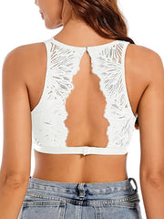 Floral Lace Plunge Bralette Comfortable & Stylish Tank Bra