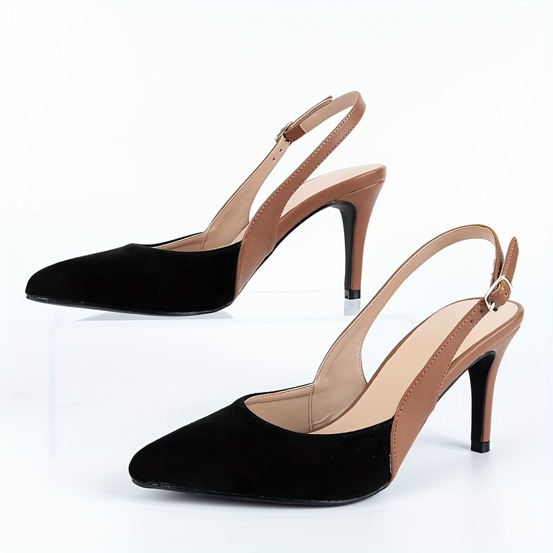 Classic Colorblock Stiletto Heels Slingback Pumps