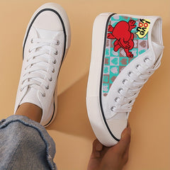 Girls High Top Love Heart Skate Shoes Comfy Non Slip Casual Lace Up Sneakers