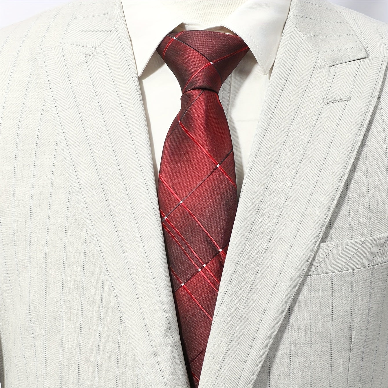 Men's Striped Plaid Suit Fabric Tie