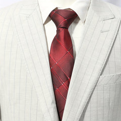 Men's Striped Plaid Suit Fabric Tie