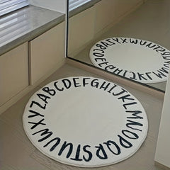 Soft Colorful Alphabet Shaggy Round Rug for Bedroom & Living Room