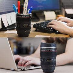Camera Lens Coffee Mug with USB Stainless Steel Liner