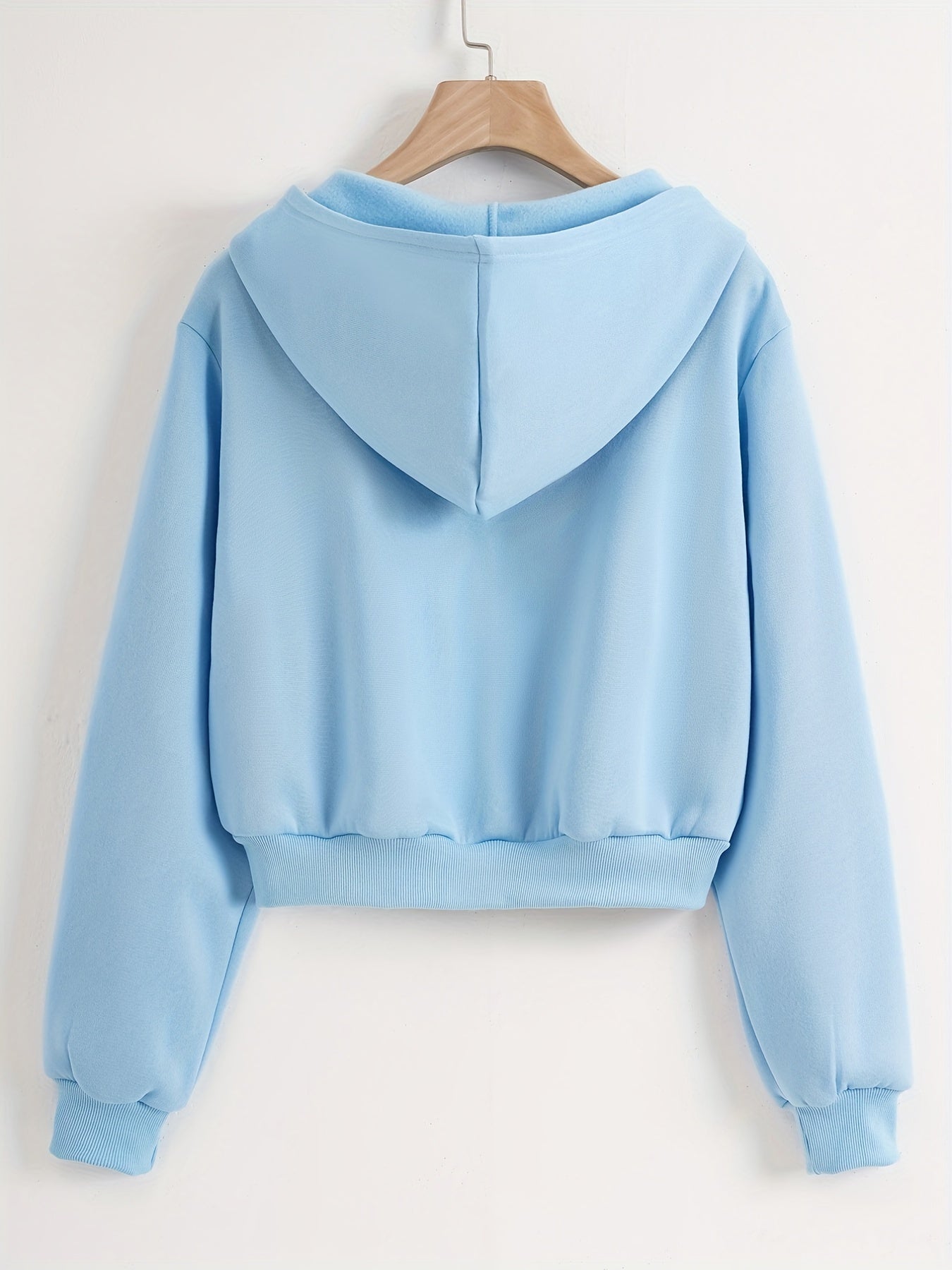 Sporty Zipper Kangaroo Pocket Sweatshirt Long Sleeve