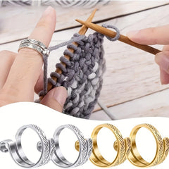 Adjustable Crochet Tension Ring Open Yarn Guide Finger Clip