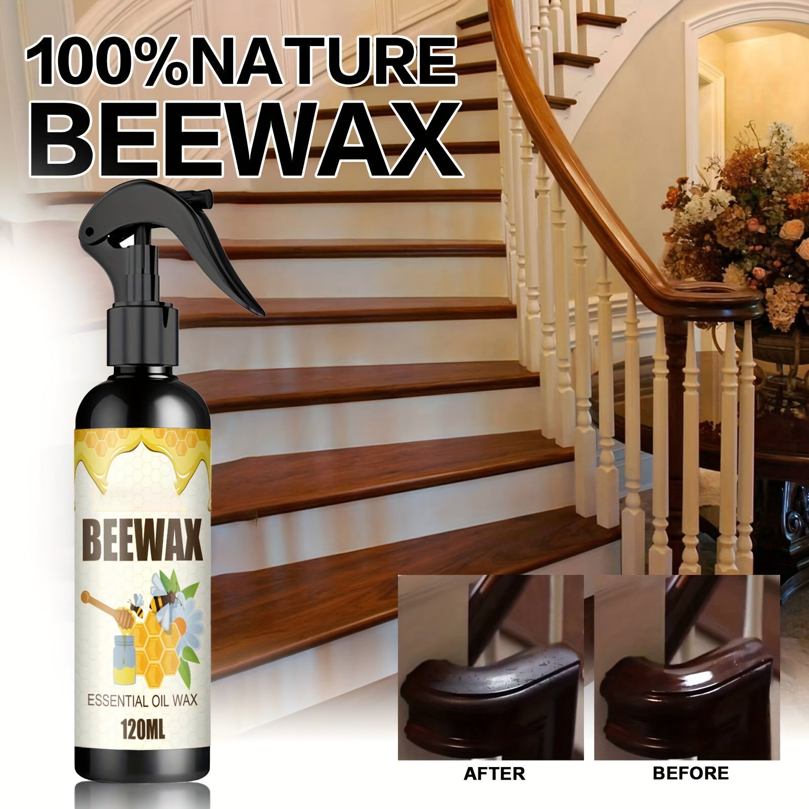 3pcs 120ml 360ml Beeswax Maintenance Wood Floor Care
