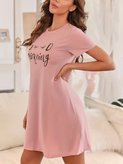 Soft & Comfy Short Sleeve Lounge Dress Women's Loungewear