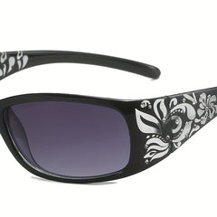 Rhinestone & Flower Pattern Sunglasses UV400