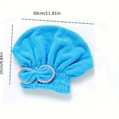 Soft Fiber Shower Cap Candy Bow Decor Shampoo Cap for Hair Drying