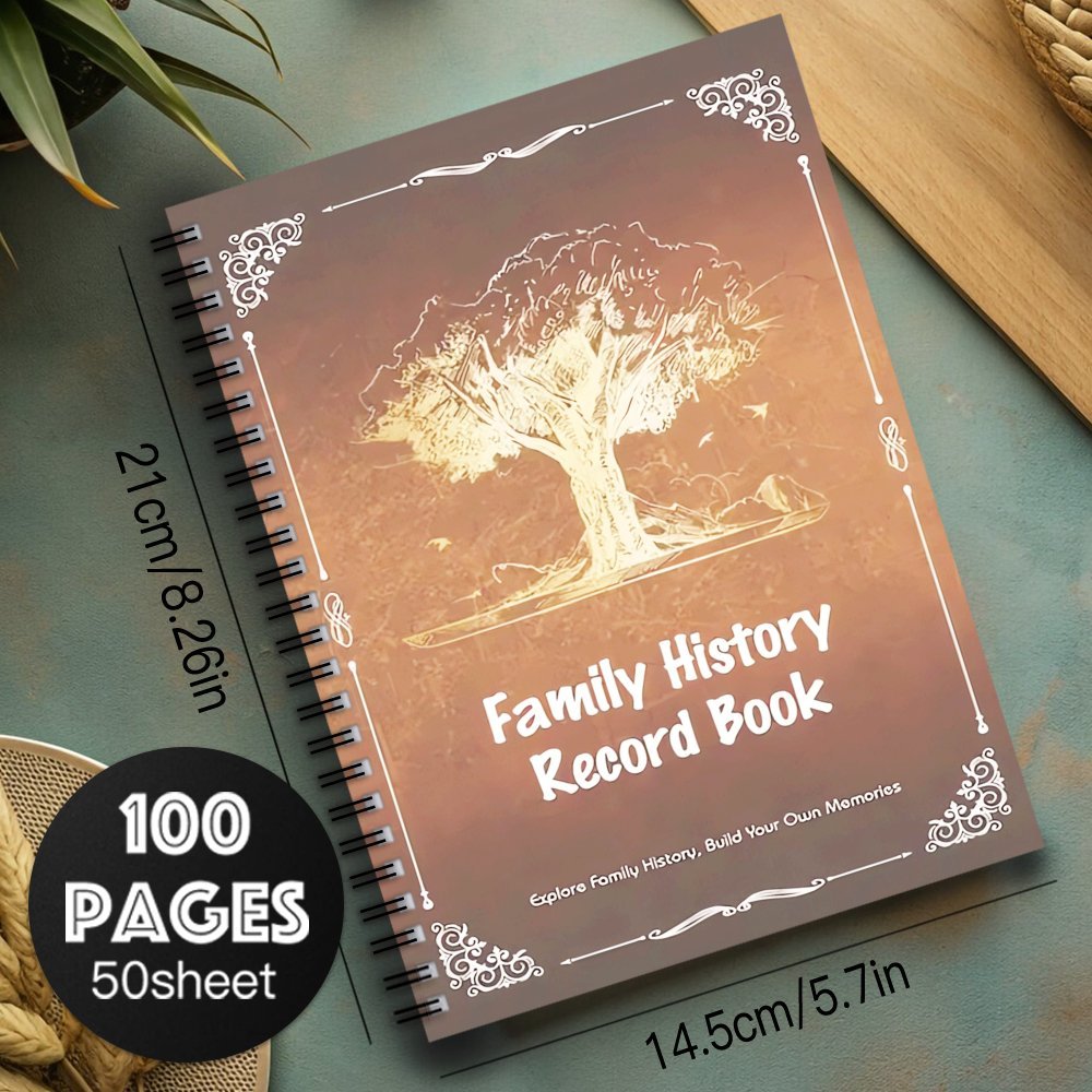 Family History Record Book Spiral Notebook Journal 100 Pages