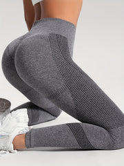Stretchy Knit High-Waisted Leggings for Yoga and Running