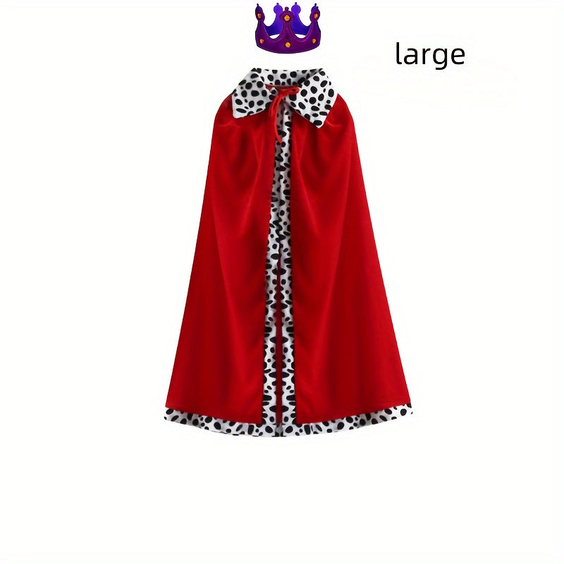 2pcs Halloween Adult King Costume Set King Hat Cloak Prince Stage Performance