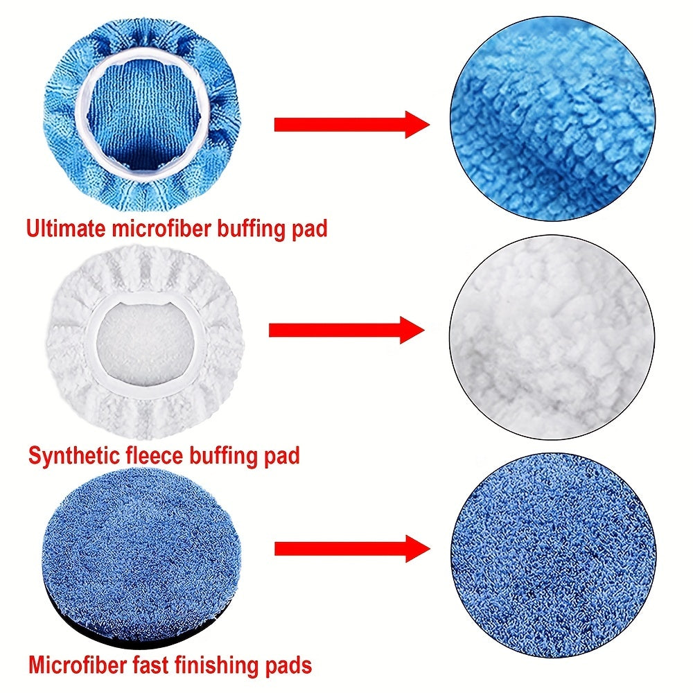 13-Piece Car Foam Polishing Pad Kit 6-Inch Buffing Pad Polisher Attachment