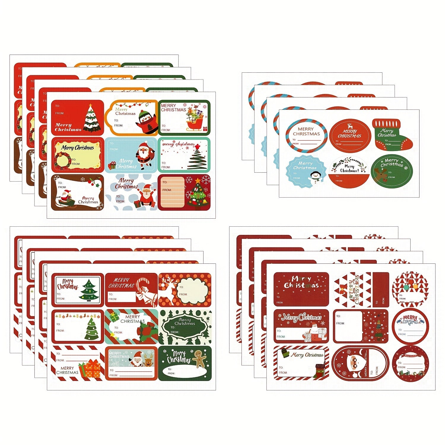 10 Pack Christmas Decorative Gift Stickers Self-adhesive Labels