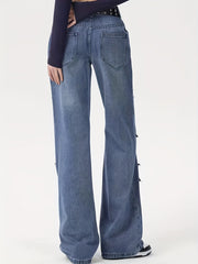 High Waist Straight Jeans Loose Fit Baggy Denim Pants