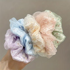 Baby Girls Mesh Floral Hair Tie Ponytail Holders Hair Accessories
