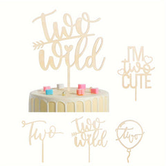 Wooden Birthday Party Two I M Two Cake Insert