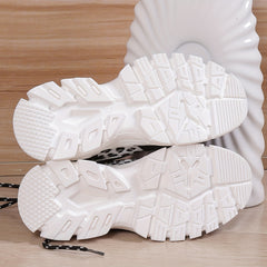 Leopard Mesh Breathable Running Shoes Lightweight Non slip Sneakers