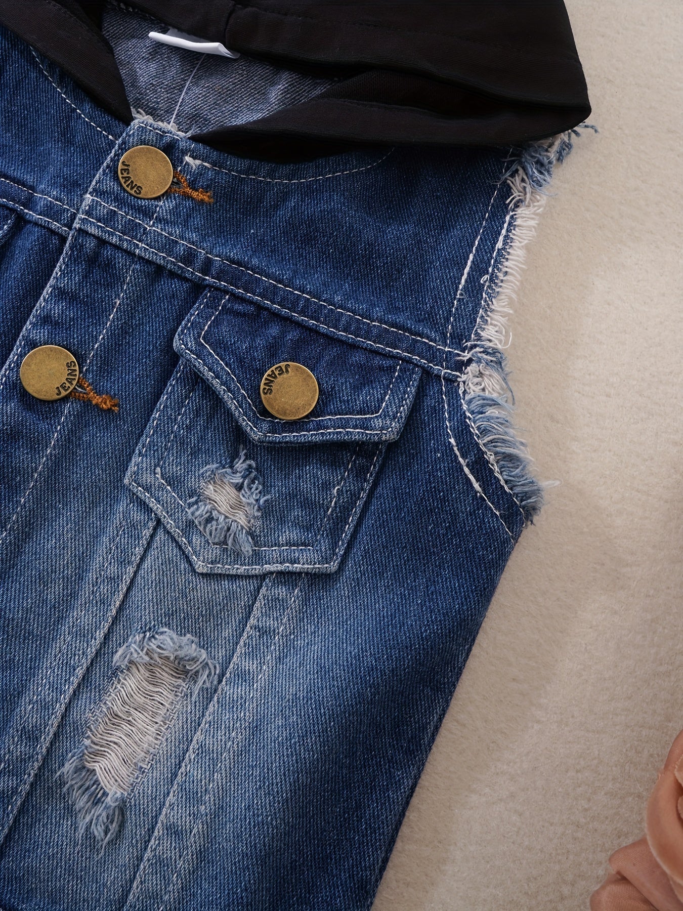 Toddler Girls Hooded Denim Jacket