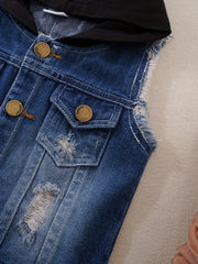 Toddler Girls Hooded Denim Jacket