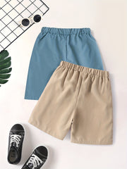 2pcs Boys Horses Print Shorts for Summer Kids Clothes